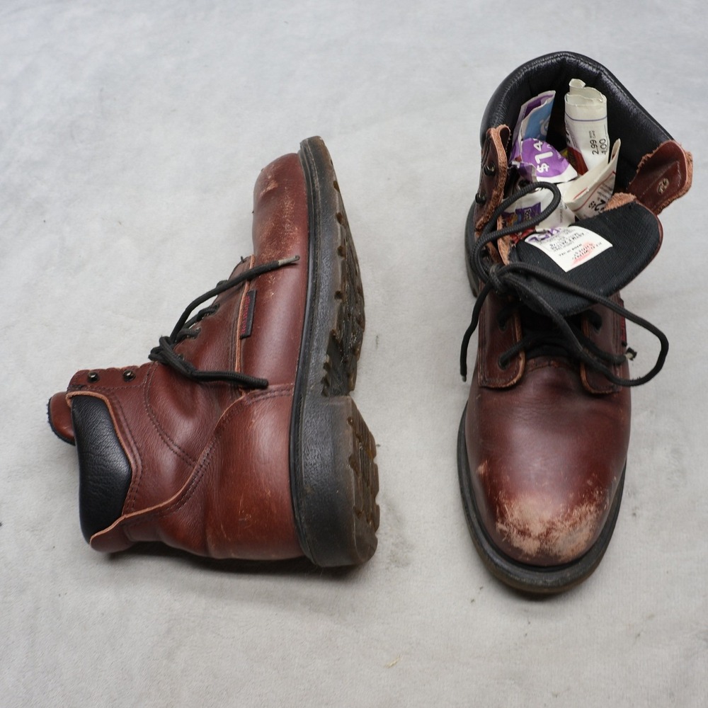 Red Wing Mens 10.5D Work Boots Red SuperSole 2.0 6" Leather Lace Up USA Made